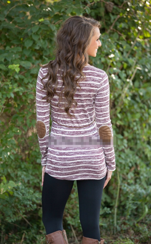 WT7334 Fashion Stripe Top As Picture