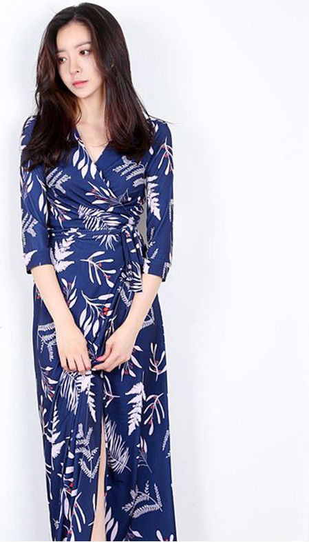 WD7343 Elegant Maxi Dress Blue