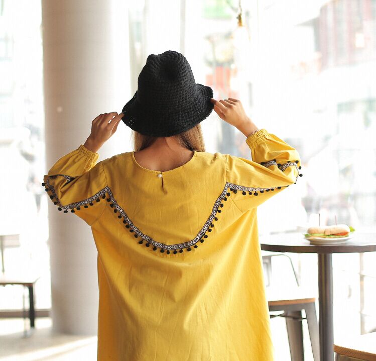 WD7354 Korea Stylish Dress Yellow