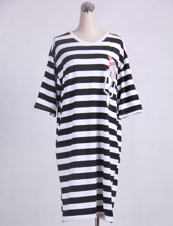 WD7361 Fashion Stripe Dress Black