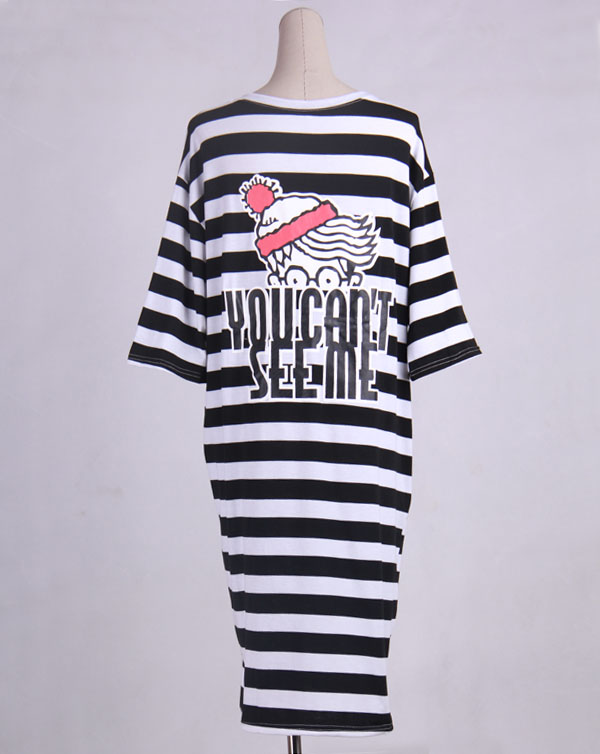 WD7361 Fashion Stripe Dress Black