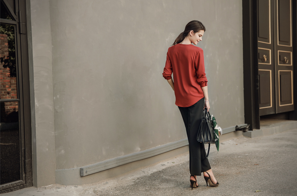 WT7368 Europe Fashion Top Red