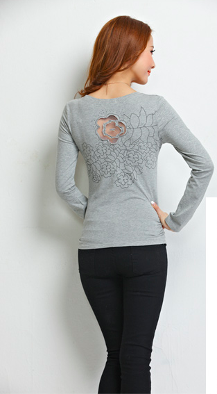 WT7421 Long Sleeves Top Grey