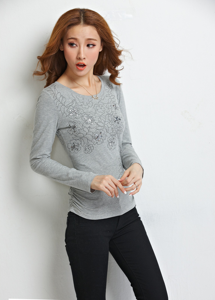 WT7421 Long Sleeves Top Grey