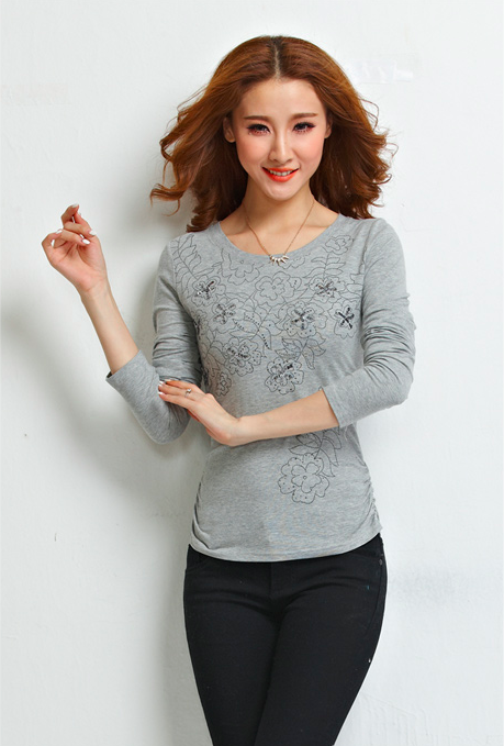 WT7421 Long Sleeves Top Grey