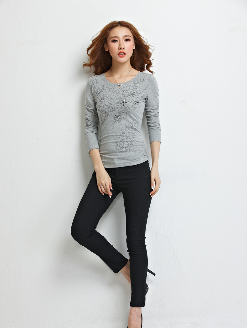 WT7421 Long Sleeves Top Grey
