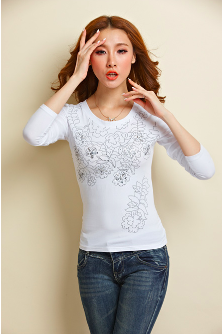 WT7421 Long Sleeves Top White
