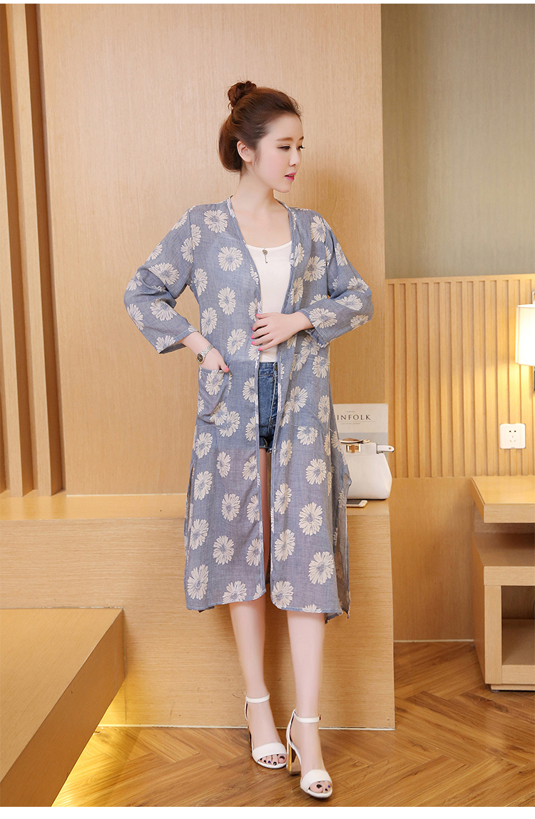 WJ7430 Long Cardigan Light Blue