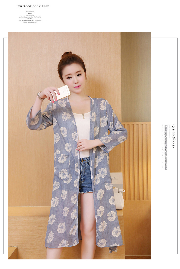 WJ7430 Long Cardigan Light Blue