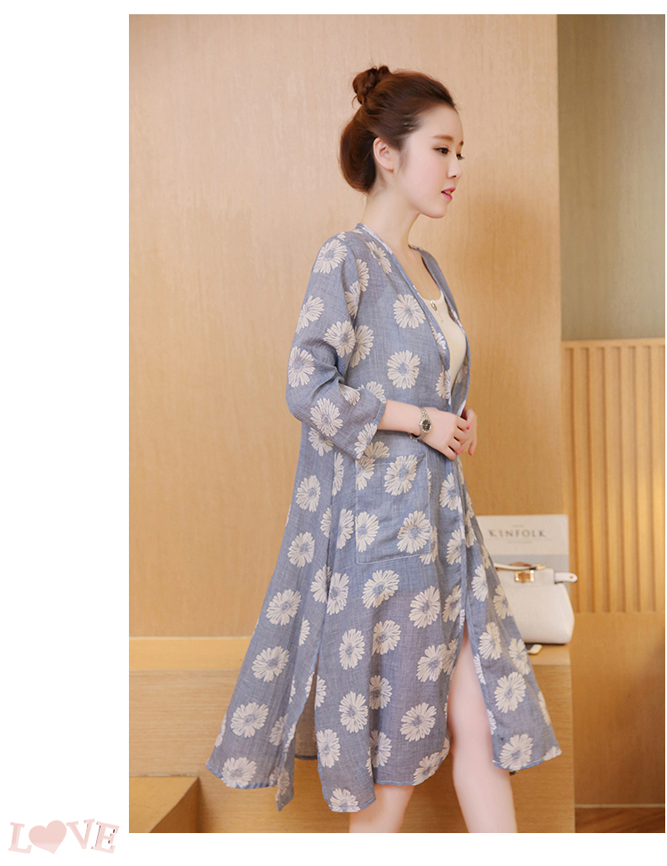 WJ7430 Long Cardigan Light Blue