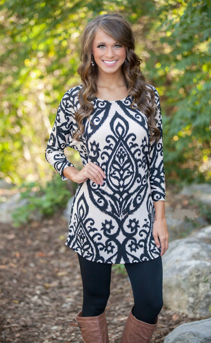 WT7441 Fashion Long Top As Picture