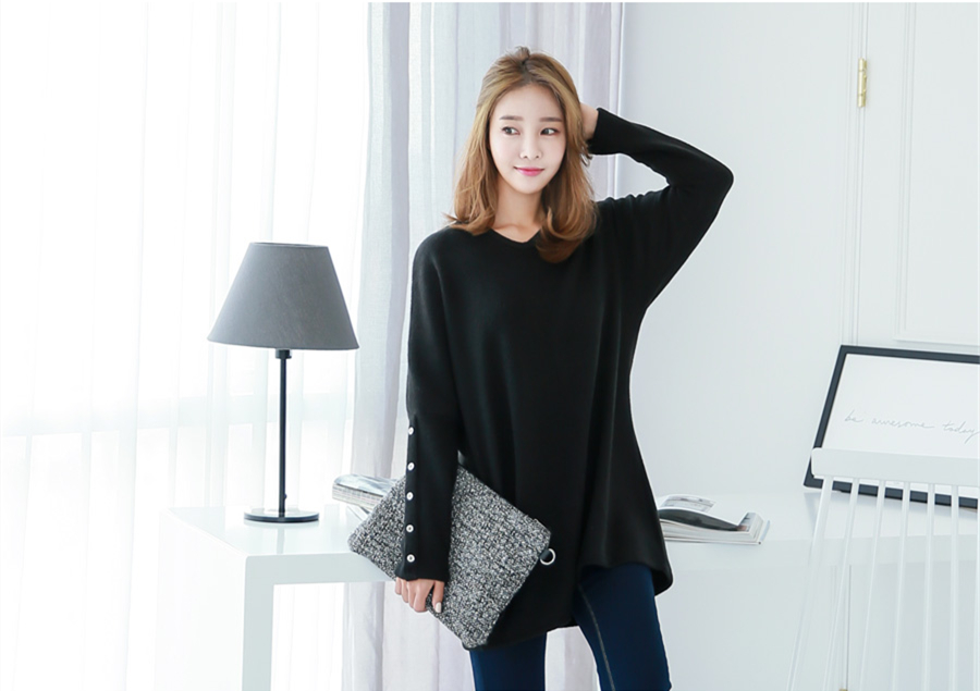 WT7465 Korea Fashion Top Black