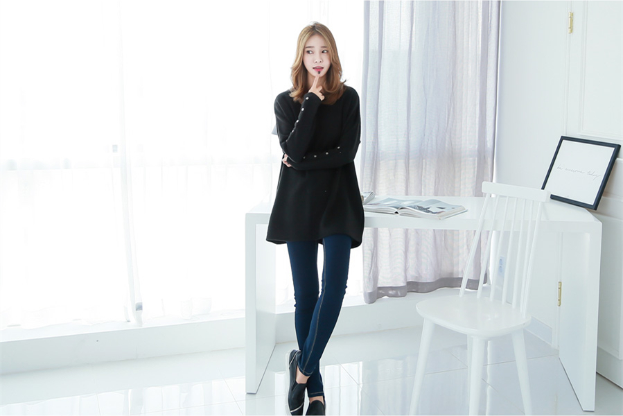 WT7465 Korea Fashion Top Black
