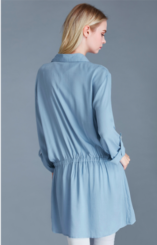 WT7471 Europe Fashion Long Top Blue