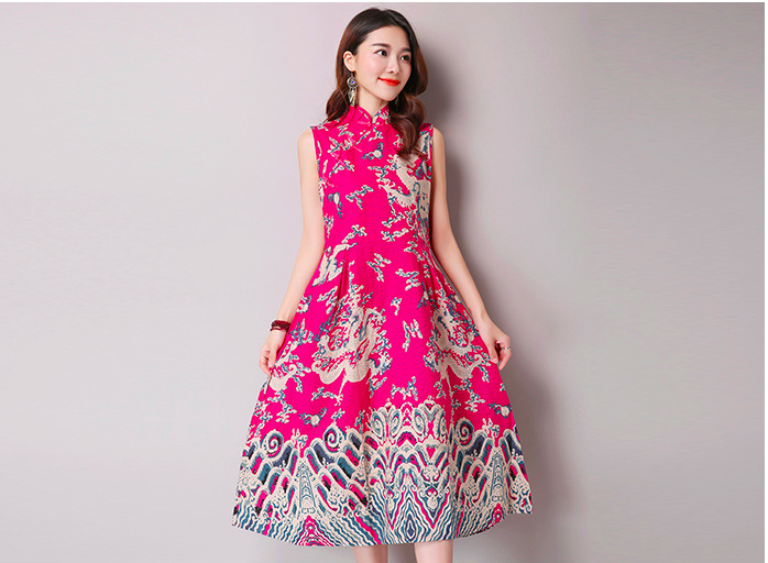 WC3770 Elegant Fashion Cheongsam Pink
