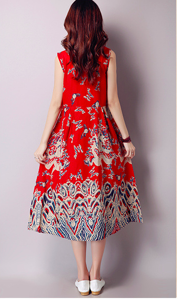 WC3770 Elegant Fashion Cheongsam Red