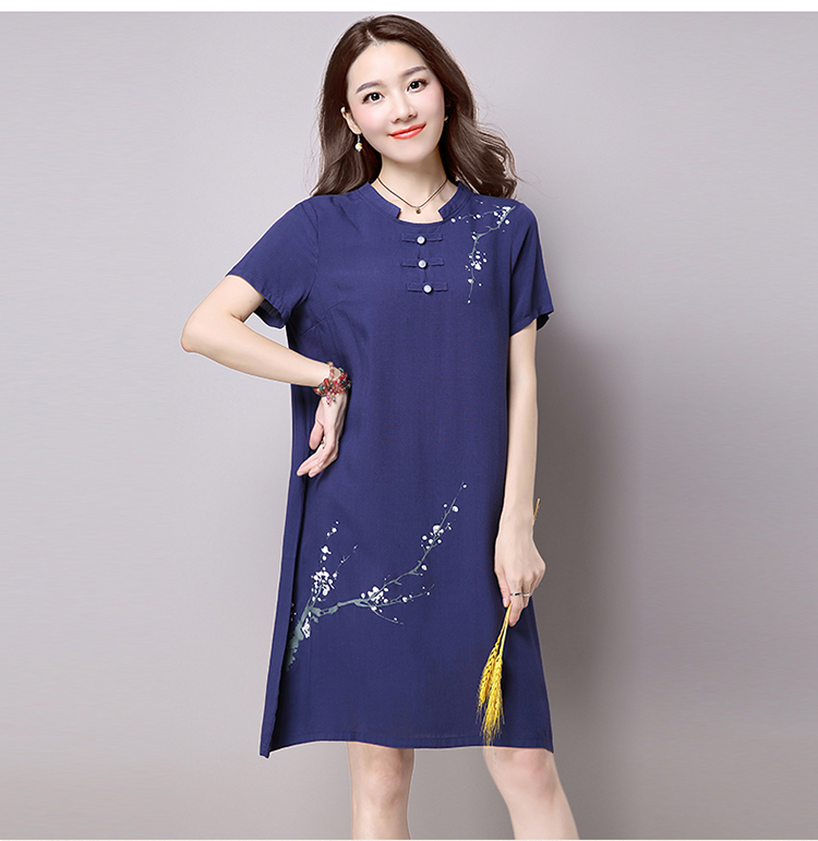 WC3774 Charming Stylish Cheongsam Blue