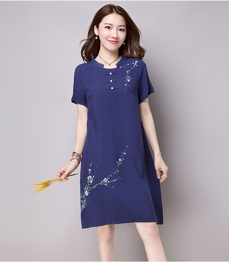WC3774 Charming Stylish Cheongsam Blue