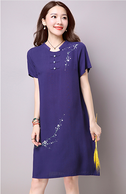 WC3774 Charming Stylish Cheongsam Blue