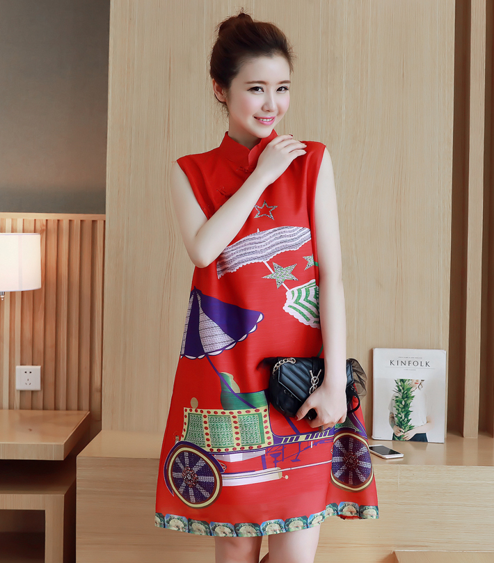 WC3775 Stylish Cheongsam Red