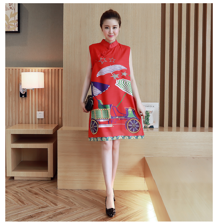 WC3775 Stylish Cheongsam Red