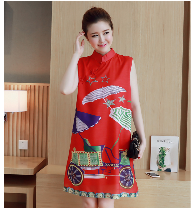 WC3775 Stylish Cheongsam Red