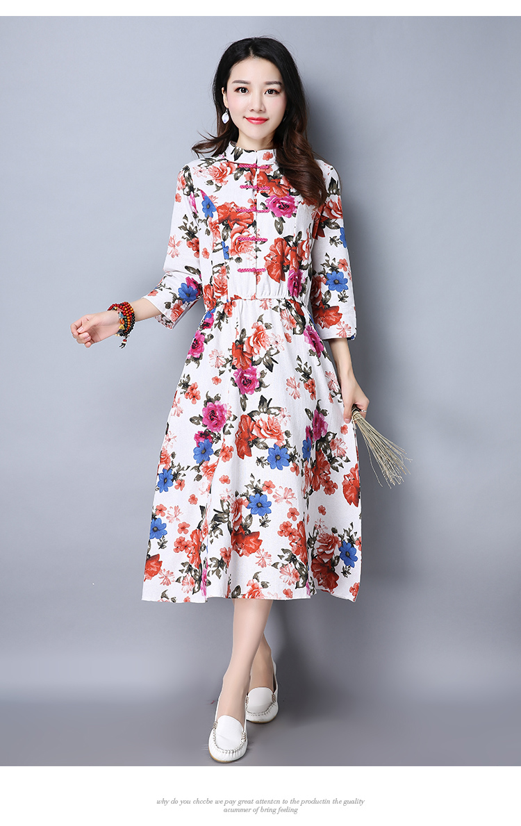WD7496 Elegant Floral Dress White