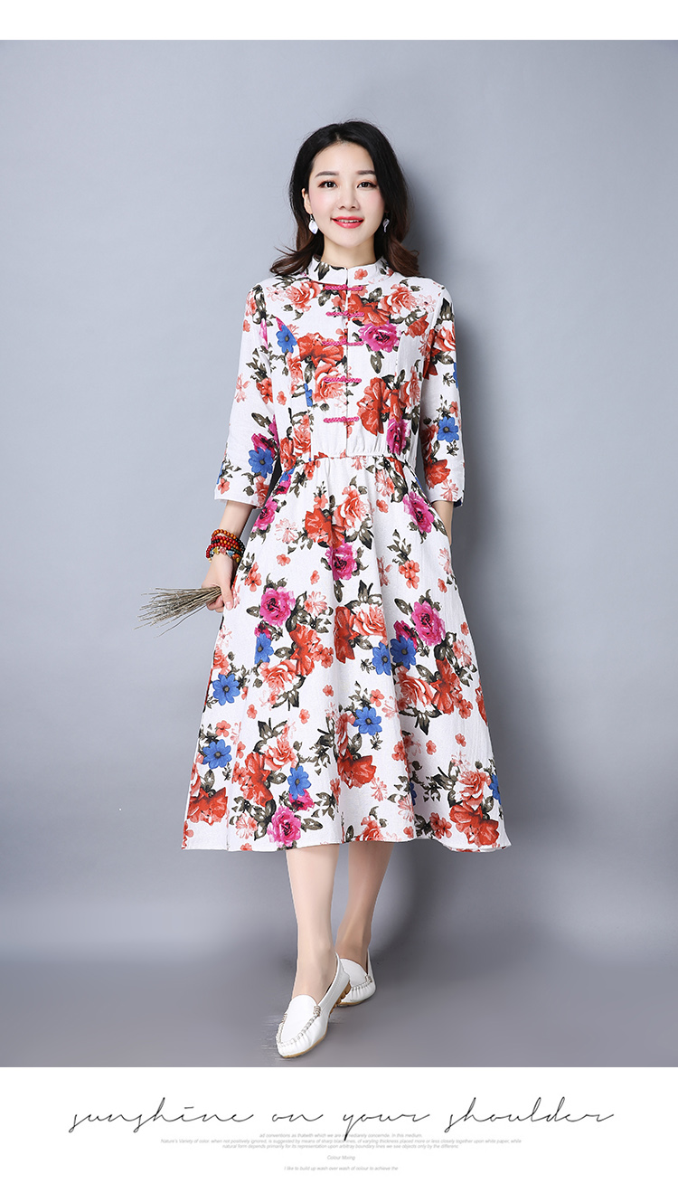 WD7496 Elegant Floral Dress White