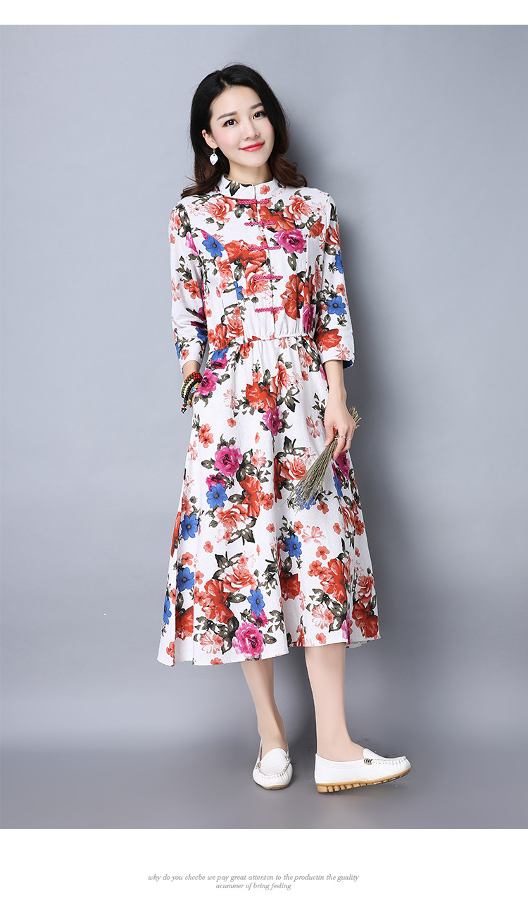 WD7496 Elegant Floral Dress White