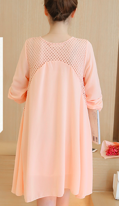 WD7497 Fashion Maternity Dress Pink