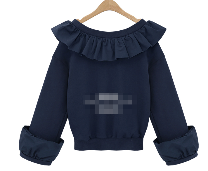 WT7504 Europe Fashion Top Dark Blue
