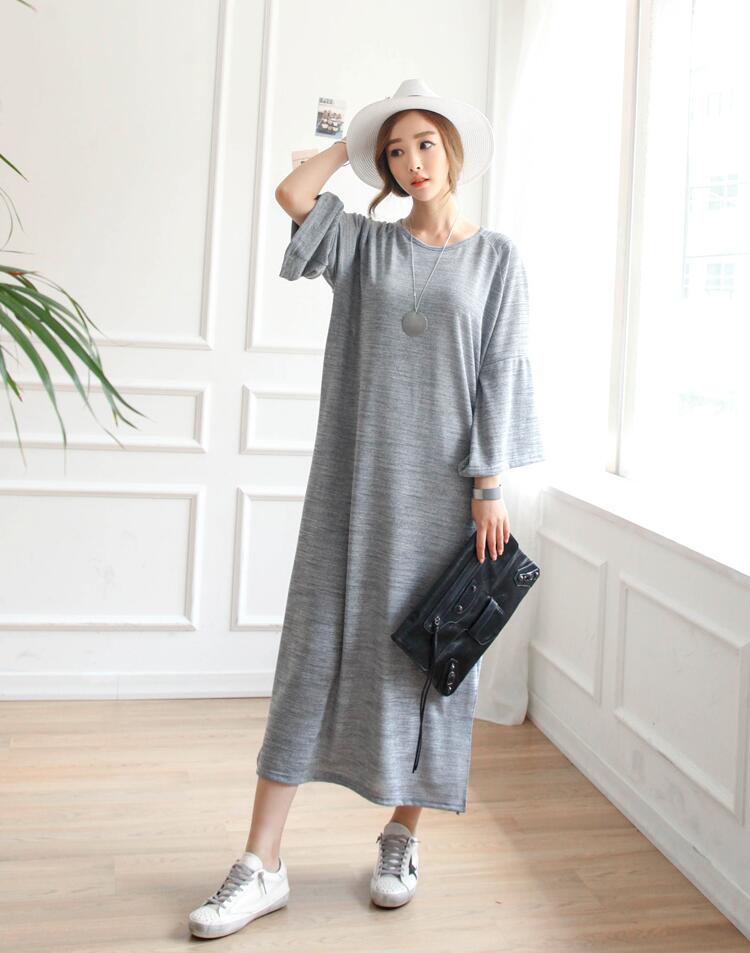 WD7516 Korea Fashion Dress Grey