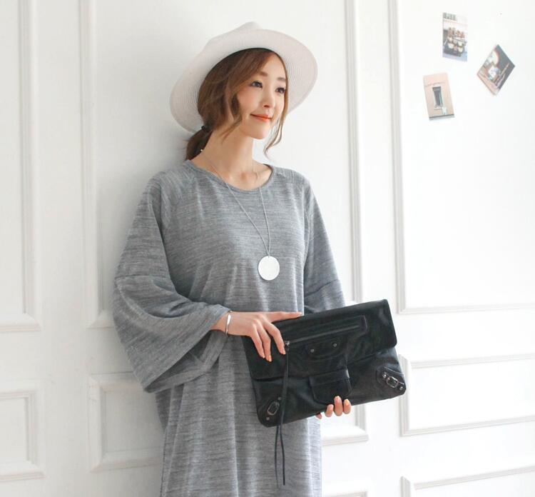 WD7516 Korea Fashion Dress Grey