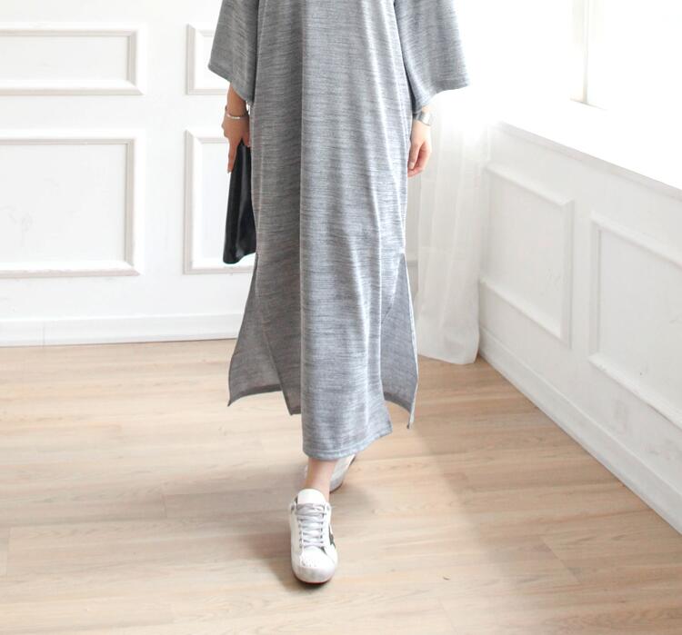 WD7516 Korea Fashion Dress Grey