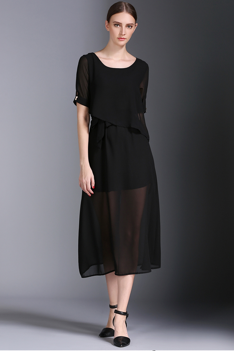 WD7518 Europe Fashion Dress Black