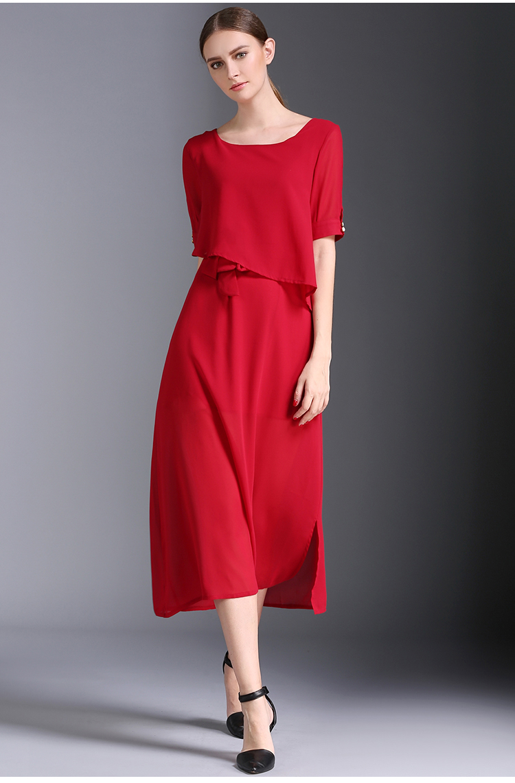 WD7518 Europe Fashion Dress Red