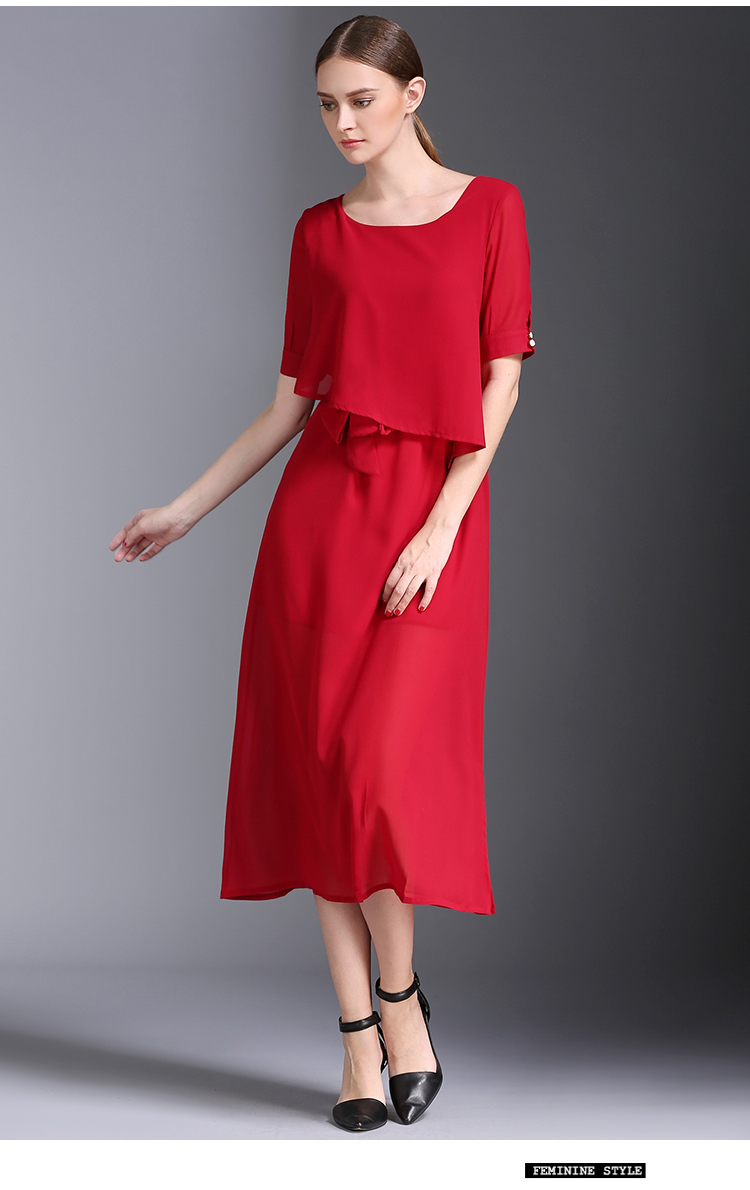 WD7518 Europe Fashion Dress Red