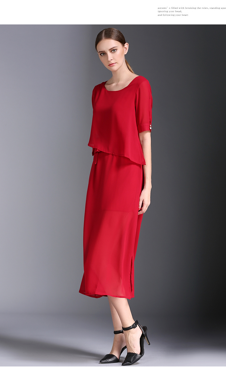WD7518 Europe Fashion Dress Red
