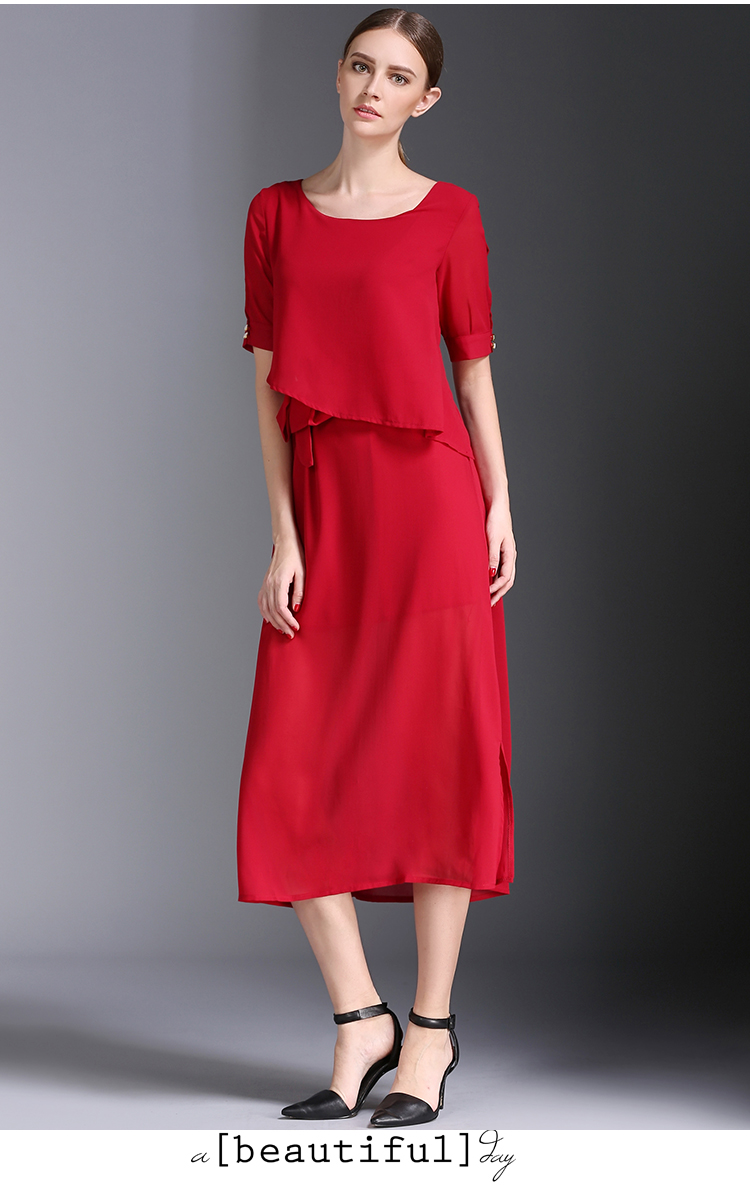 WD7518 Europe Fashion Dress Red