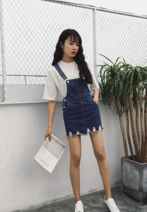 WD7520 Denim Dress Dark Blue