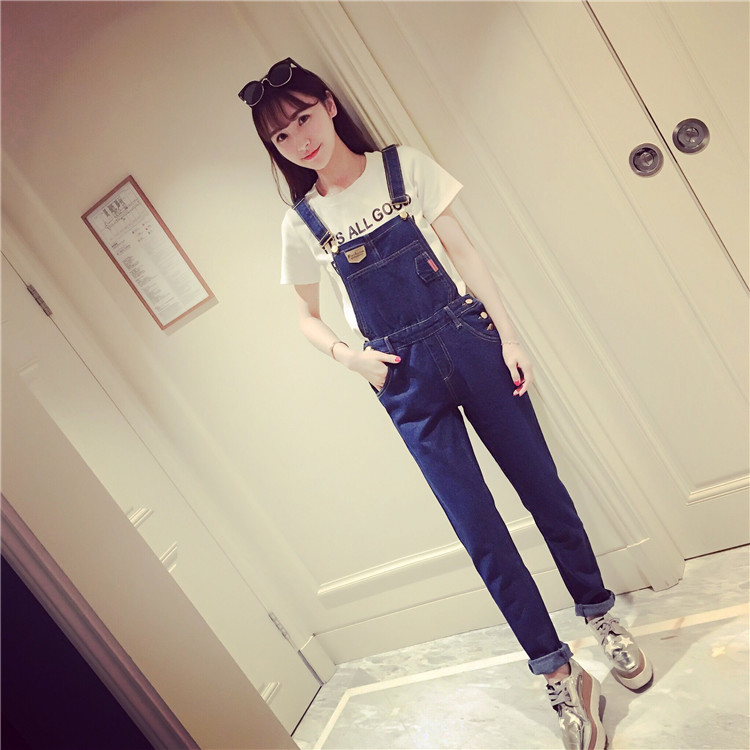WP3779 Fashion Denim Jumpsuit Blue