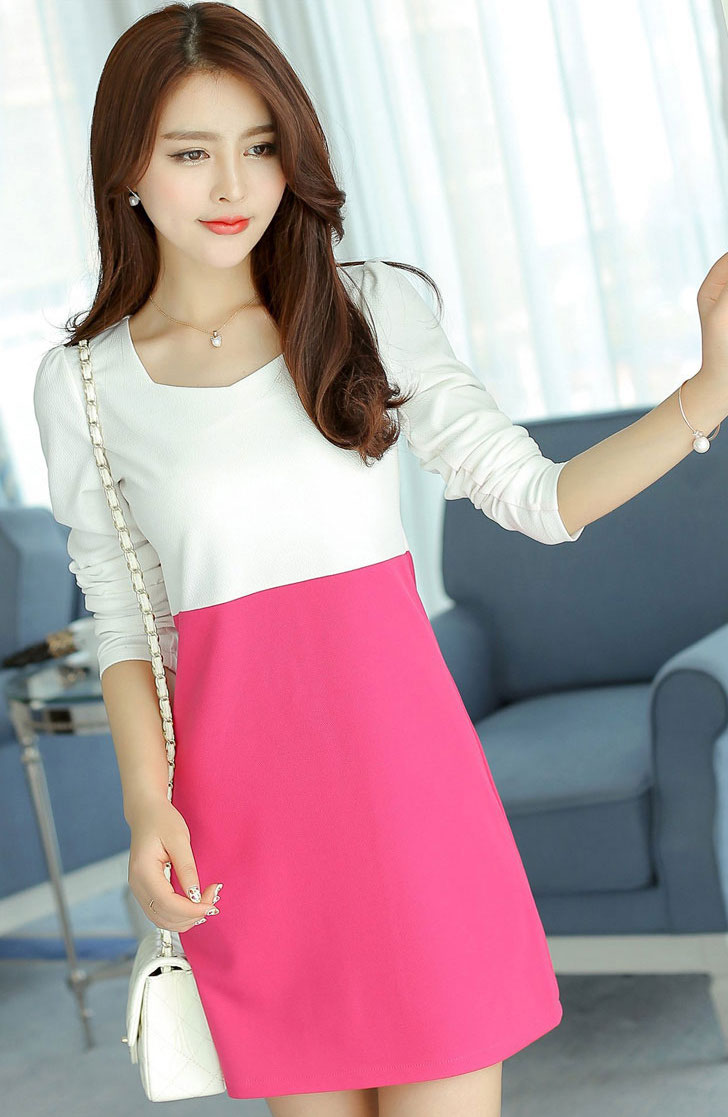 WD3780 Charming OL Dress Pink