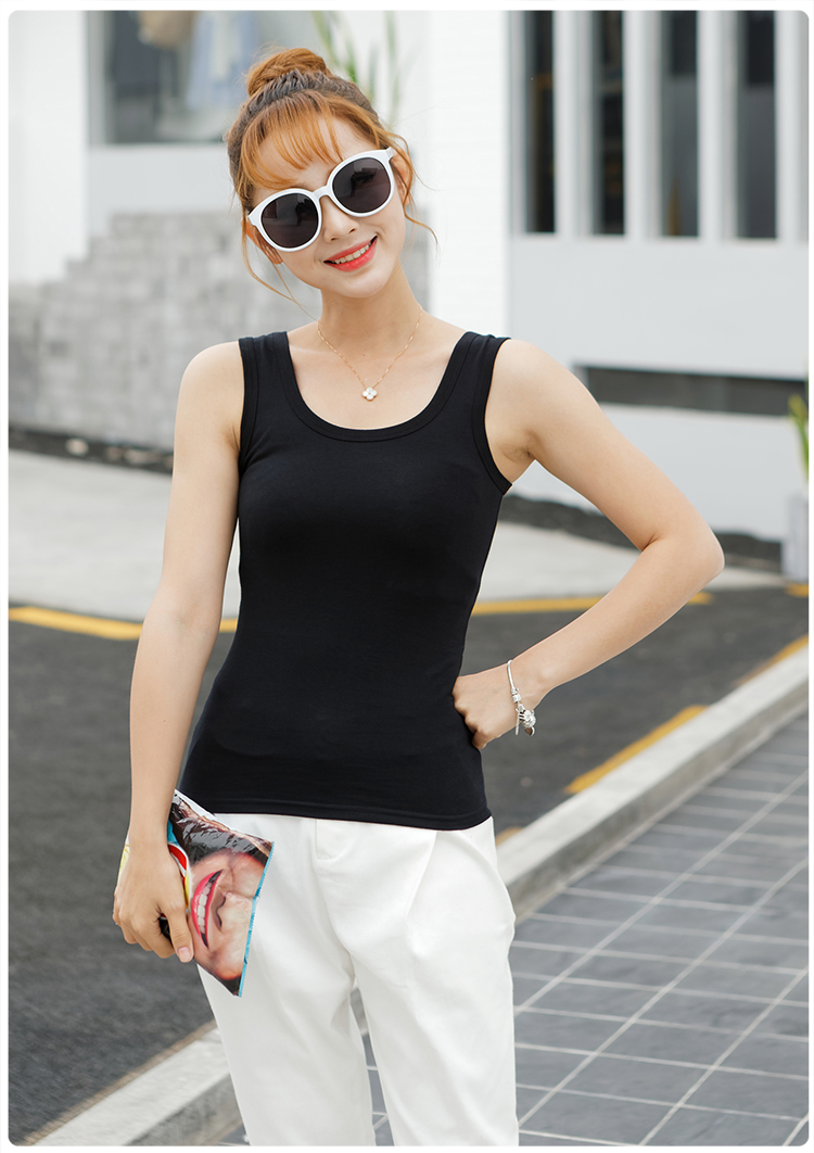 WT7538 Casual Sleeveless Top Black