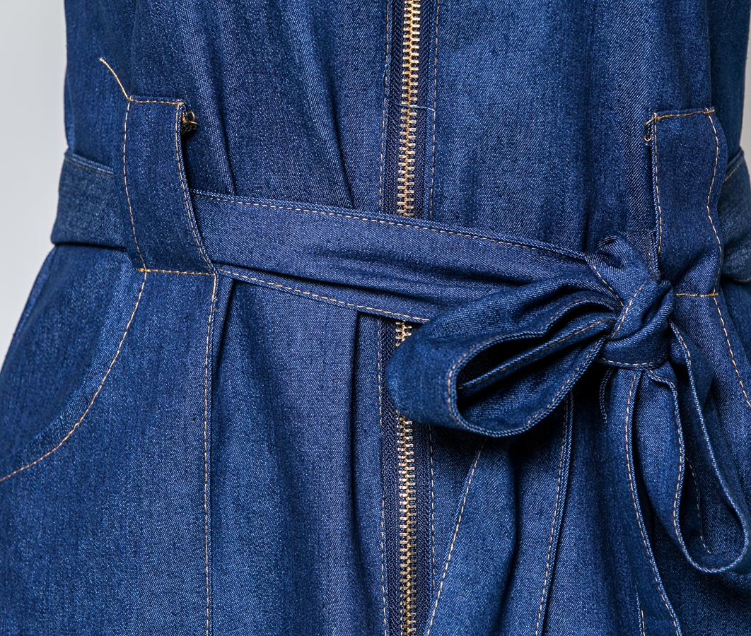 WD7545 Charming Denim Dress Blue