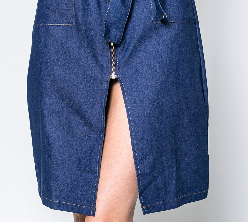 WD7545 Charming Denim Dress Blue