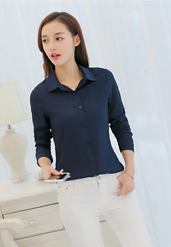 WT3798 Fashion OL Top Dark Blue