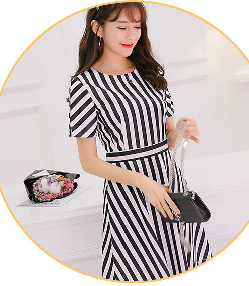 WD3803 Stylish Dress Stripe