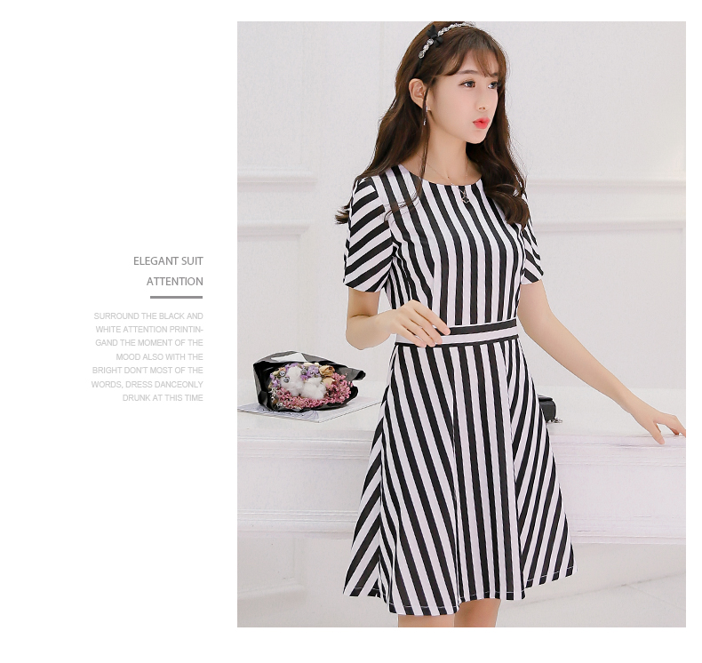 WD3803 Stylish Dress Stripe