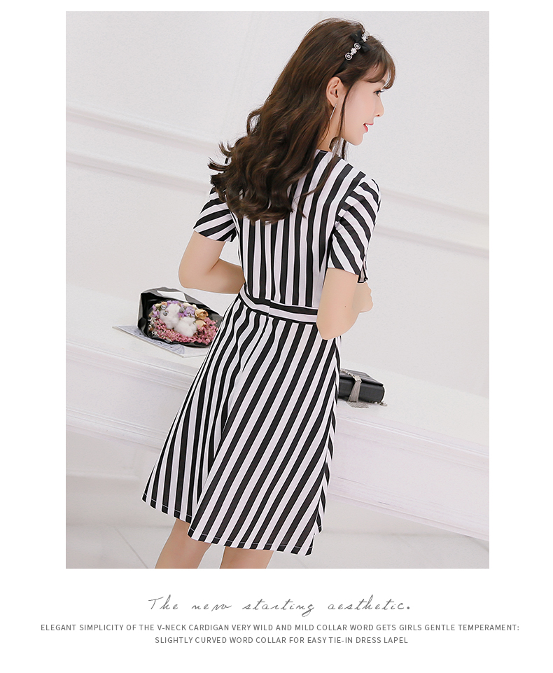 WD3803 Stylish Dress Stripe