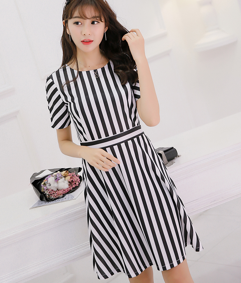 WD3803 Stylish Dress Stripe